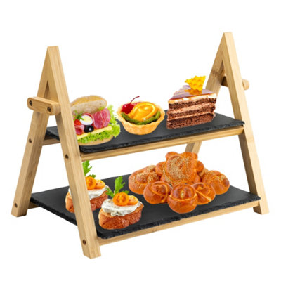 HEFTMAN 2-Tier Slate Cake Stand - 8
