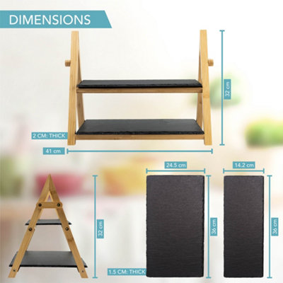 HEFTMAN 2-Tier Slate Cake Stand - 9