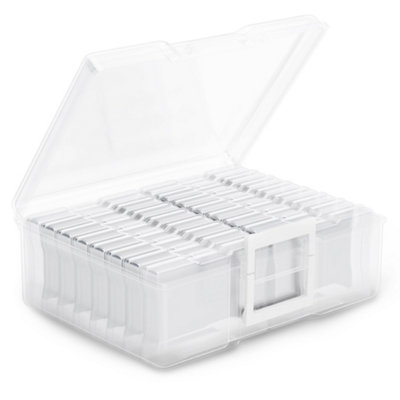 HEFTMAN 4" X 6" Photo Storage Boxes (16 Inner Cases) - Clear