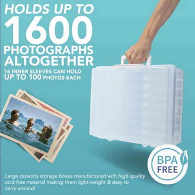 HEFTMAN 4" X 6" Photo Storage Boxes (16 Inner Cases) - Clear