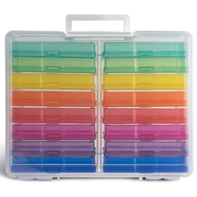 HEFTMAN 4" X 6" Photo Storage Boxes (16 Inner Cases) - Multi-Colored