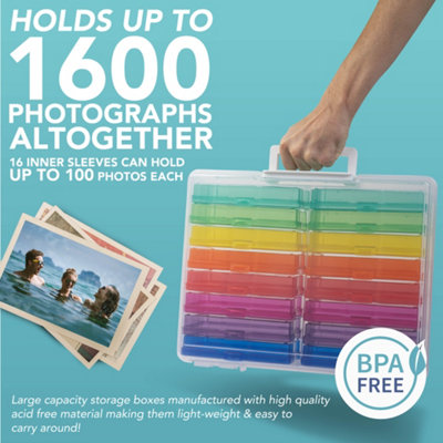 HEFTMAN 4" X 6" Photo Storage Boxes (16 Inner Cases) - Multi-Colored - 3