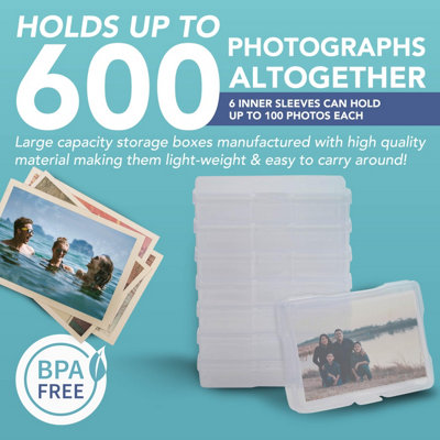 HEFTMAN 5 X 7 Photo Storage Boxes - Clear
