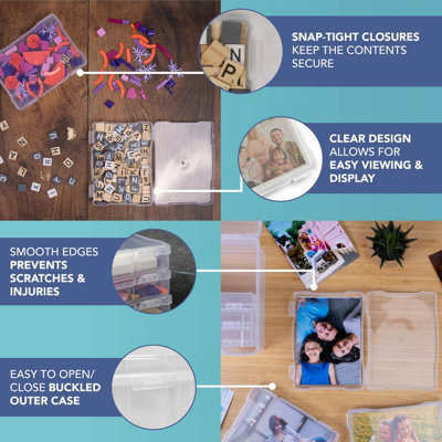HEFTMAN 5 X 7 Photo Storage Boxes - Clear - 5