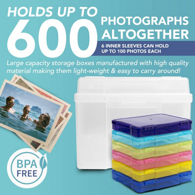 HEFTMAN 5 X 7 Photo Storage Boxes - Multi-Colored