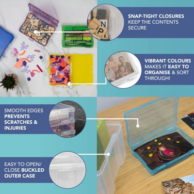 HEFTMAN 5 X 7 Photo Storage Boxes - Multi-Colored - 5