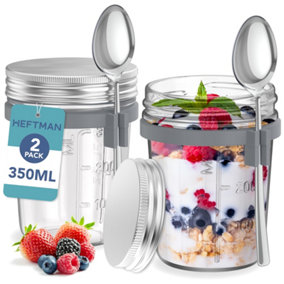 HEFTMAN Breakfast Jars (350ml) - 2 Pack