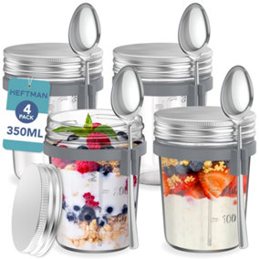HEFTMAN Breakfast Jars (350ml) - 4 Pack