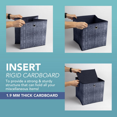 HEFTMAN COLLAPSIBLE STORAGE BOXES - 6 PACK - (30 X 30 X 30CM) - BLUE