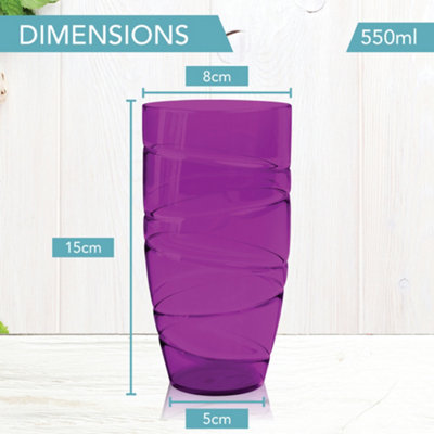 HEFTMAN Coloured Swirl Acrylic Tumblers - Set Of 4 - 8