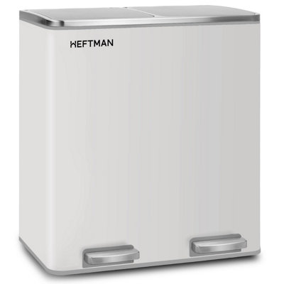 HEFTMAN Dual Rubbish Bin 2 X 30L - White