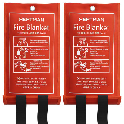 HEFTMAN Fire Blankets Emergency - 2 Pack