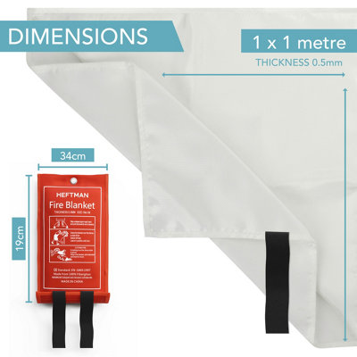 HEFTMAN Fire Blankets Emergency - 2 Pack