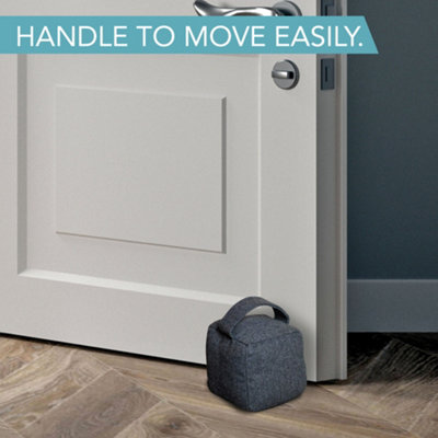 HEFTMAN Grey Patterned Door Stop With Handle