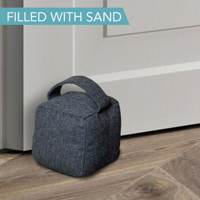 HEFTMAN Grey Patterned Door Stop With Handle - 4