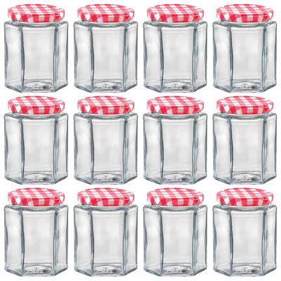 HEFTMAN Hexagonal Jam Jars - 12 Pack