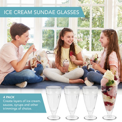 HEFTMAN Ice Cream Sundae Glasses 4 Pack