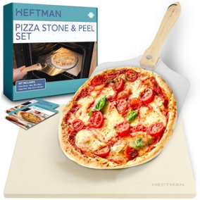 HEFTMAN Pizza Stone & Peel Set