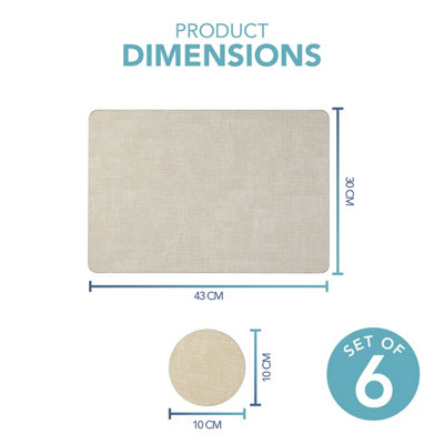 HEFTMAN Placemats And Coasters 6 Sets - Beige - 3