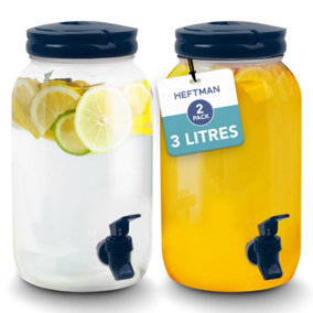 HEFTMAN Plastic Drinks Dispenser 3L Blue - 2 Pack