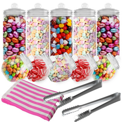 HEFTMAN Retro Plastic Sweet Jars Set