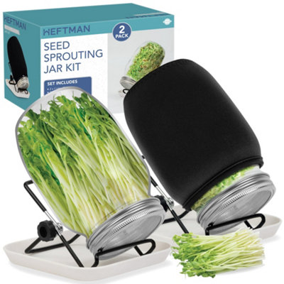 HEFTMAN Seed Sprouting Jar Kit - 2 Pack | DIY at B&Q