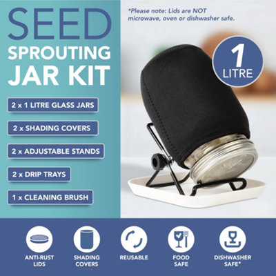 HEFTMAN Seed Sprouting Jar Kit - 2 Pack