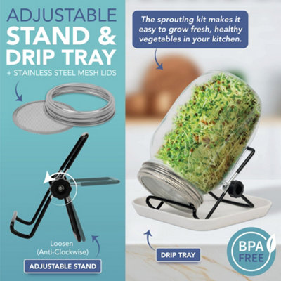 Seed Sprouting Jars – 2 X 950 Ml Complete Jar Germinating Kit