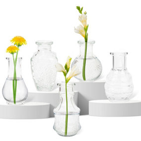 HEFTMAN Small Glass Vintage Vase - Set Of 5