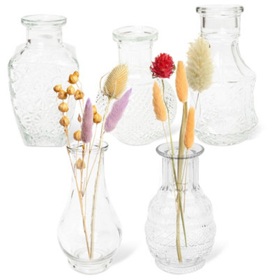 HEFTMAN Small Glass Vintage Vase - Set Of 5 - 4
