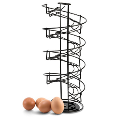 HEFTMAN Spiral Egg Dispenser Rack - Black