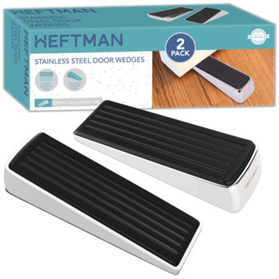 HEFTMAN Stainless Steel Door Wedges Pack Of 2 DIY at B&Q
