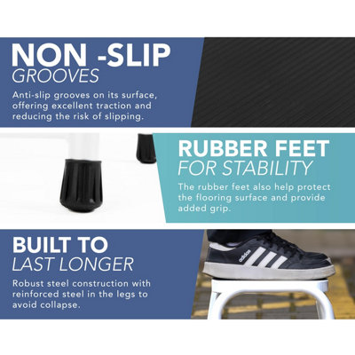 HEFTMAN Step Stool Footstool - White