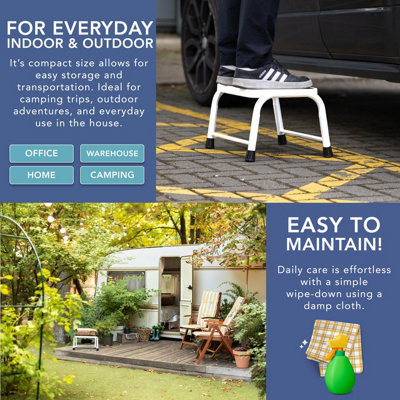 HEFTMAN Step Stool Footstool - White