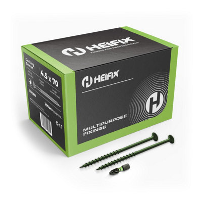 Heifix Decking Screws Pozi Countersunk - FREE Screw Bit Included (QTY ...