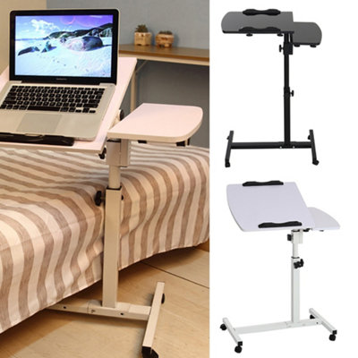 Height-Adjustable and Movable Overbed Computer Stand with Flip-up ...