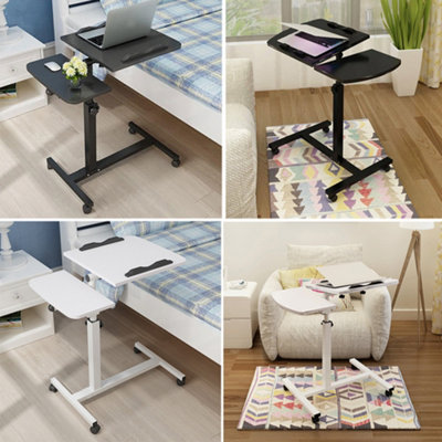 Height-Adjustable and Movable Overbed Computer Stand with Flip-up ...