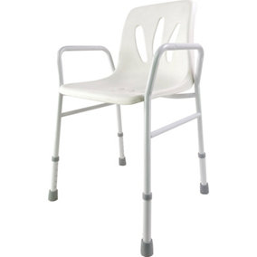 Height Adjustable Bathroom Shower Chair 820mm to 920mm - Built in Drainage Holes