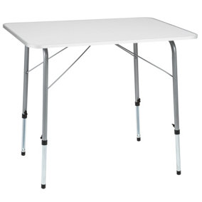 Height-adjustable camping table 80x60x68cm - grey