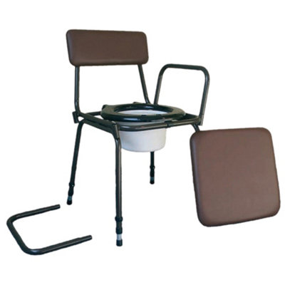 Height Adjustable Commode Chair with Detachable Arms - 5 Litre Potty - Brown for Comfort and Convenience Price Comparisons | Compare The Build