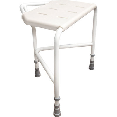 Height Adjustable Corner Shower Stool - Clip on Seat - 159kg Weight Limit