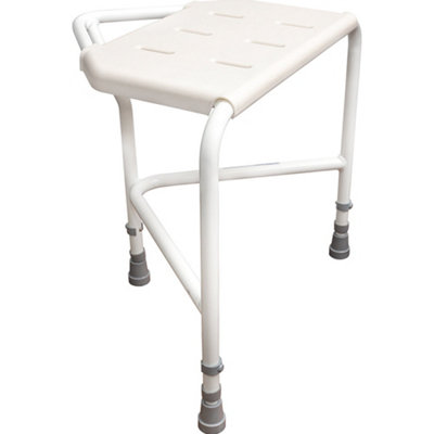 Height Adjustable Corner Shower Stool - Clip on Seat - 159kg Weight Limit