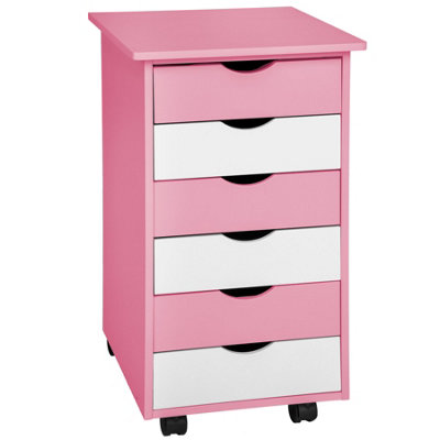 Height-adjustable desk + filing cabinet - rose