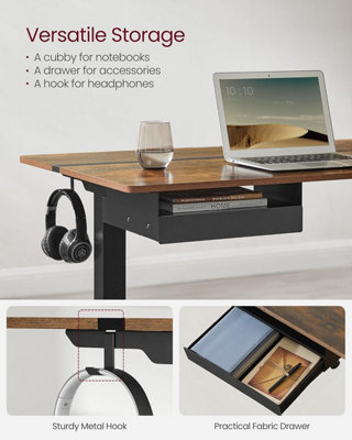 Height Adjustable Electric Standing Desk, 60 x 140 cm Desktop ...