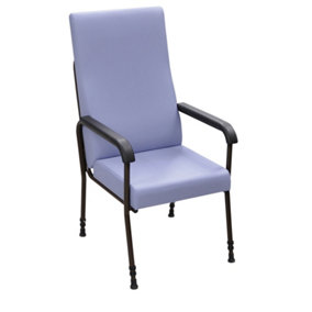 Height Adjustable Ergonomic Lounge Chair - High Backed - Blue Upholstery