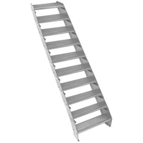 Height Adjustable Metal Staircase 10 Steps - 600mm Wide