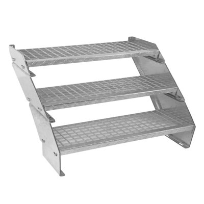 Height Adjustable Metal Staircase 3 Steps - 900mm Wide