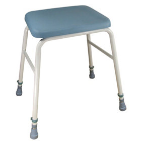Height Adjustable Perching Stool - 500 650mm Height - Padded Wipe Clean Seat