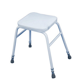 Height Adjustable Perching Stool - 540 695mm Height - Padded Easy Clean Seat