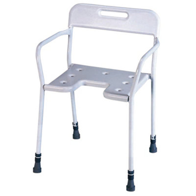 Height Adjustable Steel Shower Chair with 190kg Weight Limit for ...